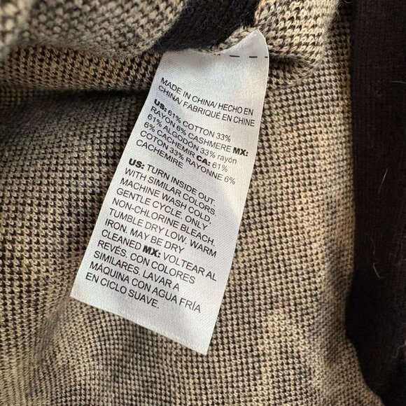 Chicos Animal Print Mock Neck Cashmere Blend Tunic Sweater With Side Buttons Siz - Picture 9 of 14